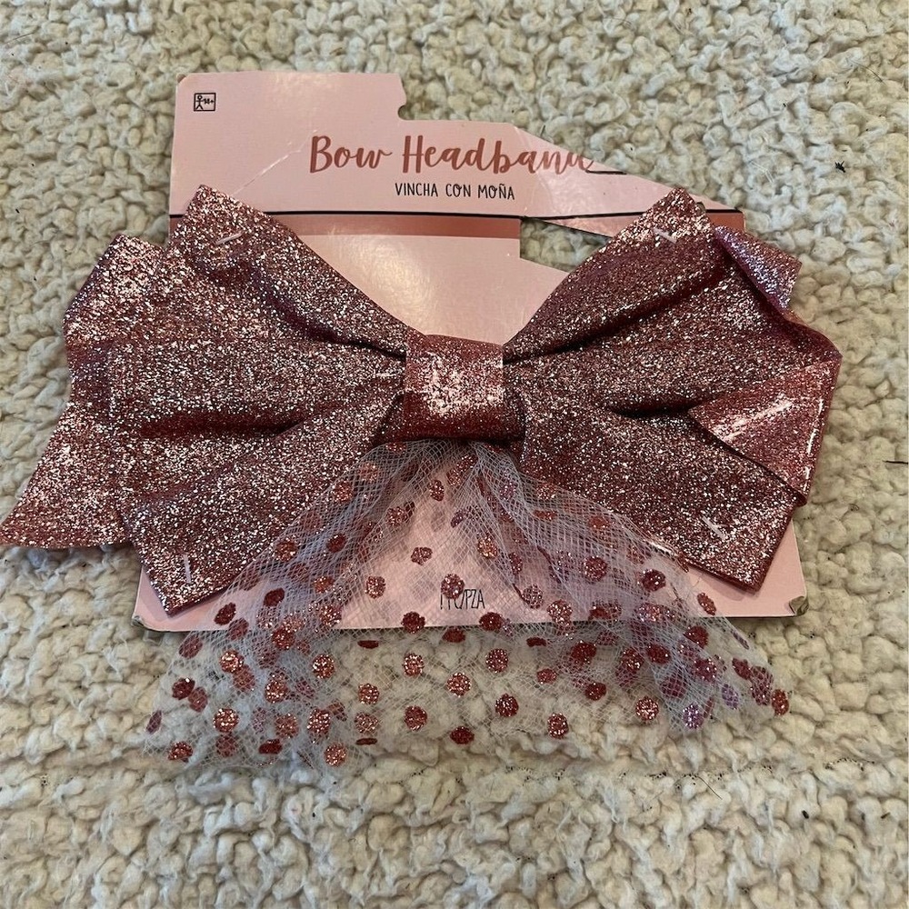 Amscan Women's Pink Glitter Bow‎ Headband Party Accessory